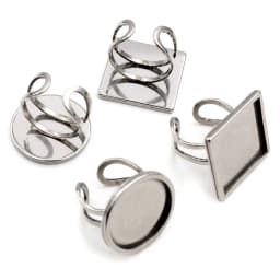 5pcs/Lot 20mm Inner Size Square/Rouind Stainless Steel Adjustable Ring Settings Blank Base,Fit 20mm Glass Cabochons Ring Bezels