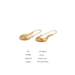 Yhpup 316L Stainless Steel Geometric Hoop Earrings Minimalist Metal 18 K Plated Earrings Waterproof Jewelry For Women Gift