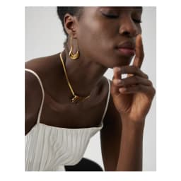 Yhpup 316L Stainless Steel Geometric Hoop Earrings Minimalist Metal 18 K Plated Earrings Waterproof Jewelry For Women Gift