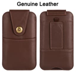 Cow Genuine Leather 7.2 Phone Pouch Belt Clip Case Holder For iPhone 17 16 15 14 Pro Max 13 12 11 X 8 Plus Men Waist Bag Holster
