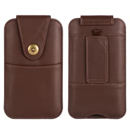Cow Genuine Leather 7.2 Phone Pouch Belt Clip Case Holder For iPhone 17 16 15 14 Pro Max 13 12 11 X 8 Plus Men Waist Bag Holster