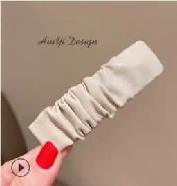 New fashion Korean Dongdaemun fold leather side clip hairpin Simple BB clip one-word hairpin