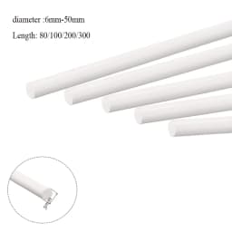 New 1Pcs White Poly Tetras Fluoro Ethylene Bar Environment-Friendly Non-Toxic DIY PTFE Plastic Rod 6mm-50mm Diameter PTFE Bar