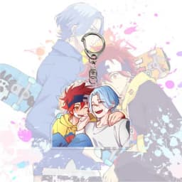 Anime SK SK8 The Infinity Keychains Acrylic Car Keychain Metal Holder Key Ring Men Pendant Key Chain Friends Goth Jewelry Gifts