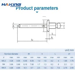 30/50pcsPopRivetsAluminiumM2.4M3.2M4M4.8DomeHeadBlindRivetsSteelShankMandrelExhaustRivets