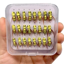 5/10/25Pcs/Box Yellow Simulation Bee Dry Fly Floating Foam Flies Trout Bass Perch Fly Fishing Flies Lures Size #10