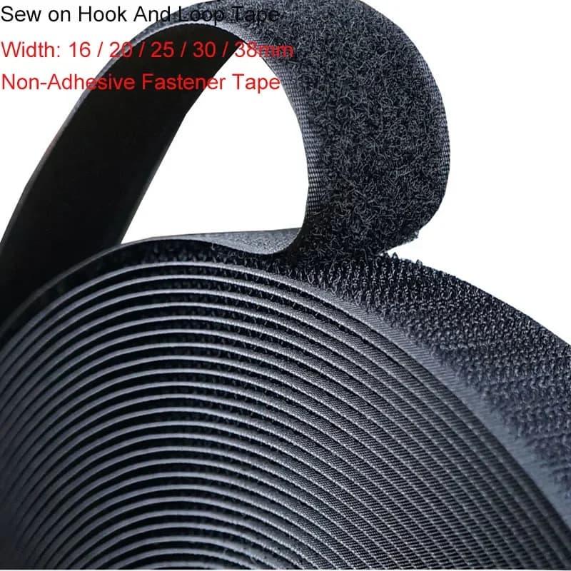 5Meter Sew on Hook And Loop Tape Non-Adhesive Fastener Tape Back Nylon Strips Fabric Fastener Sewing Accessorie 16/20/25/30/38mm