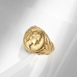 Roman Gaius Julius Caesar Head Rings Vintage Stainless Steel Coin Jules Caesar Ring for Men Male Warrior Jewelry