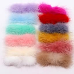 5pcs Real Natural Mink Pompon Bowknot 2*6cm Fur Pompom Balls Bow Tie Fluffy Pompones for Diy Jewelry Craft Supplies Accessories