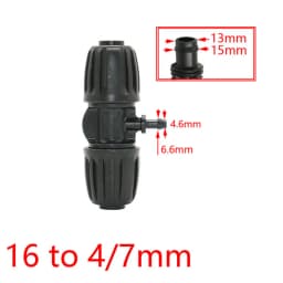 16mm PE Tubing Barb Connectors Tee Elbow End Plug Joints 1/2' X 3/8'' 1/4'' 1/8'' 6.0mm Pipe Reduced Coupling Tap Adapter