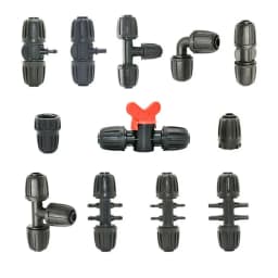 16mm PE Tubing Barb Connectors Tee Elbow End Plug Joints 1/2' X 3/8'' 1/4'' 1/8'' 6.0mm Pipe Reduced Coupling Tap Adapter
