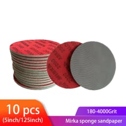 5 Inch Foam Dry Wet Sponge Sandpaper Disc Flocking Back Velvet 180-4000 Grit Abrasive Tools for Grinding Mirka Sandpaper