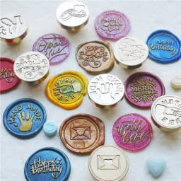 Greeting Stamp with Love Thank You Happy Birthday Christmas Handmade Wax Seal Stamp Retro Antique Sealing Wax Baby Friend Gifts