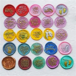 Greeting Stamp with Love Thank You Happy Birthday Christmas Handmade Wax Seal Stamp Retro Antique Sealing Wax Baby Friend Gifts