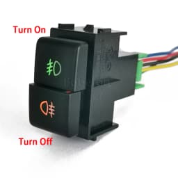 1PC Car LED DRL Dual Key Button Front Fog Lamp Radar Fan Switch Button For Nissan Tiida Qhashqai X-TRAIL Patrol Y62 2008-2014