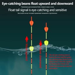 3Pcs Fishing Floats+3 Buoy Tubes+1 Set Fishing Line Group 2 Beads Sliding Tail Fresh Water Float Nano Bobber Floats Tools Tackle