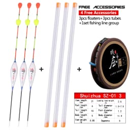 3Pcs Fishing Floats+3 Buoy Tubes+1 Set Fishing Line Group 2 Beads Sliding Tail Fresh Water Float Nano Bobber Floats Tools Tackle