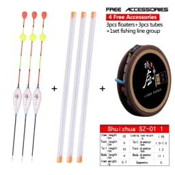 3Pcs Fishing Floats+3 Buoy Tubes+1 Set Fishing Line Group 2 Beads Sliding Tail Fresh Water Float Nano Bobber Floats Tools Tackle