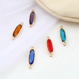 Multicolor Glass Connectors Oval Gold Color Copper Charms DIY Making Necklace Bracelets Women Jewelry Findings,22mm X 6mm,5PCs