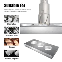 Diameter 12--60mm x 35mm TCT Annular Cutter With 3/4" Weldon Shank, 22 * 35mm Carbide Alloy Core Drill, 60 x 35mm Metal Hole Saw