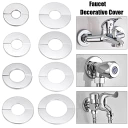 Black Shower Faucet Decorative Cover Chrome Finish Stainless Steel Wall Flange Water Pipe Wall Covers Bathroom Faucet Accessory