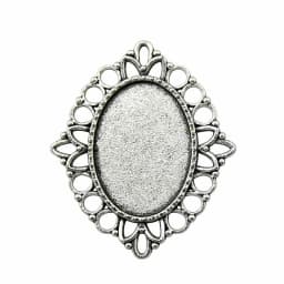 10pcs 18x25mm Inner Size Antique Silver Plated 31 Styles Cameo Cabochon Base Setting Charms Pendant Necklace Findings