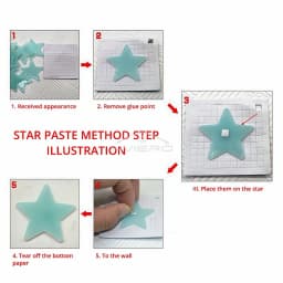 50X Glowing 3D Stars Glow in Dark on Wall Decoration Stickers Kids Baby Room Bedrooms Ceilings Home Fluorescent Pentagram Paper