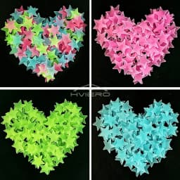 50X Glowing 3D Stars Glow in Dark on Wall Decoration Stickers Kids Baby Room Bedrooms Ceilings Home Fluorescent Pentagram Paper