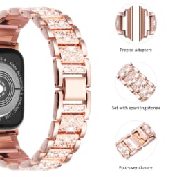 Case+Bling Strap for Apple Watch Band 40mm 44mm 41mm 45mm 38mm 42mm 40 mm Diamond Metal Bracelet iWatch Series 9 8 3 6 se 7 Band
