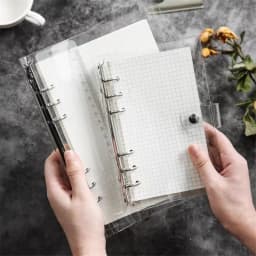 A5 A6 Glitter Transparent Notebook Loose Leaf Notebook Paper Planner Inner Page Ring Binder Stationery Gift Traveler Journal