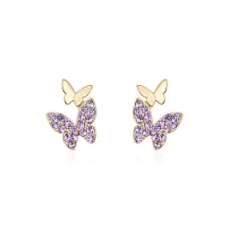 Huitan Aesthetic Pink/Purple/Green/Blue Butterfly Earrings Women Clever Accessories Wedding Dance Party Delicate Fashion Jewelry