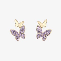 Huitan Aesthetic Pink/Purple/Green/Blue Butterfly Earrings Women Clever Accessories Wedding Dance Party Delicate Fashion Jewelry