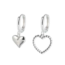 Fashion Asymmetric Love Heart Earrings Silver Color Elegant Sweet Drop Earring For Women Girls Party Wedding Jewelry Accessories