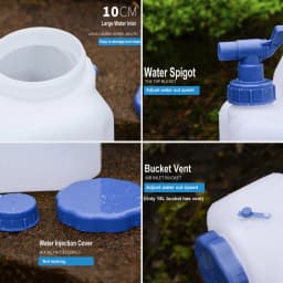 Desert&Fox Camping Bucket 10L/15L/18L/23L Water Container Bottle Car Buckets with Tap Outdoor Hiking Picnic Water Storage Tank