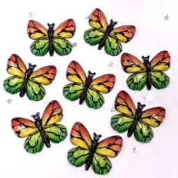 Resin Shiny Colorful Crystal Butterflies Flatback Rhinestone 1 Hole Appliques Ornaments 10pcs Home Figurines decor Crafts