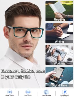 Square Frame Reading Glasses For Men Large Optical Eyeglasses Hyperopia Reading Glasses Eyewear Big Readers +1 +1.5 +2 +2.5 +3