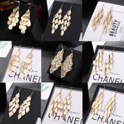 Multi-layer Metal Leaves Geometric Earrings Swing Drop Dangle Earrings For Women Gold Silver Color Fashion Female Party Jewelry