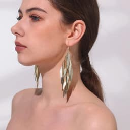 Multi-layer Metal Leaves Geometric Earrings Swing Drop Dangle Earrings For Women Gold Silver Color Fashion Female Party Jewelry