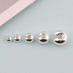 Real Pure Solid 925 Sterling Silver Wrap Bead Caps Half Round Moon Bead Caps Hoop Position Spacers Jewelry Making Findings