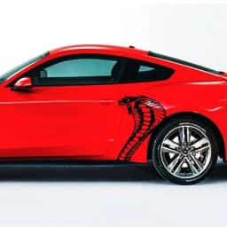 Cobra Snake Head Body Car Decal Vinyl Graphics 20.5x26.25 Inches, Fits Ford Mustang and Shelby, Driver Side, Black