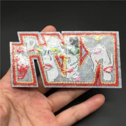 Band Patch Size: 9.4x4.2cm Metal Rock Patch for Clothing Music Stripe Embroidery Badge Applique Clothes Sticker Diy Decoration