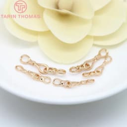 (3298)10 Sets 22x4.5MM 27x5.5MM 24K Gold Color Plated Brass Necklace Clasps Connector High Quality Diy Jewelry Accessories