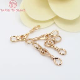 (3298)10 Sets 22x4.5MM 27x5.5MM 24K Gold Color Plated Brass Necklace Clasps Connector High Quality Diy Jewelry Accessories