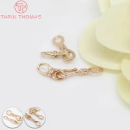 (3298)10 Sets 22x4.5MM 27x5.5MM 24K Gold Color Plated Brass Necklace Clasps Connector High Quality Diy Jewelry Accessories