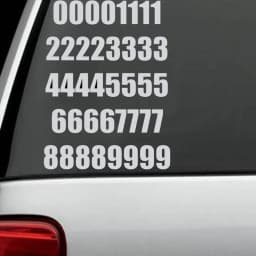 40*25mm 40PCs Number Sheet Sticker Vinyl Decal Car Bike Door Wheelie Bin Race