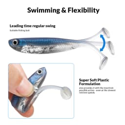 THKFISH 5/6pcs Fishing Soft Lures 7cm 8cm 10cm Paddle Tail Artificial Fishing Baits Freshwater Silicone Soft Lures Swimbait