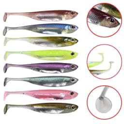 THKFISH 5/6pcs Fishing Soft Lures 7cm 8cm 10cm Paddle Tail Artificial Fishing Baits Freshwater Silicone Soft Lures Swimbait
