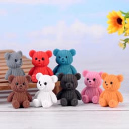1Pcs Popular Plastic Teddy Bear Miniature Fairy Garden Easter Animal Figurines Party Gift Home Decoration Accessories