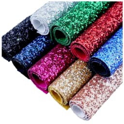 20/50x120cm Roll Plain Color Solid Chunky Glitter Fabric With Twill Cloth Back Leather For Bow Earring Bag Craft Sewing CN099