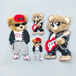 One Set Large Embroidery Big Bear Patch Animal Cartoon Patches for Bag Badges Appliques Clothing FD-3032
